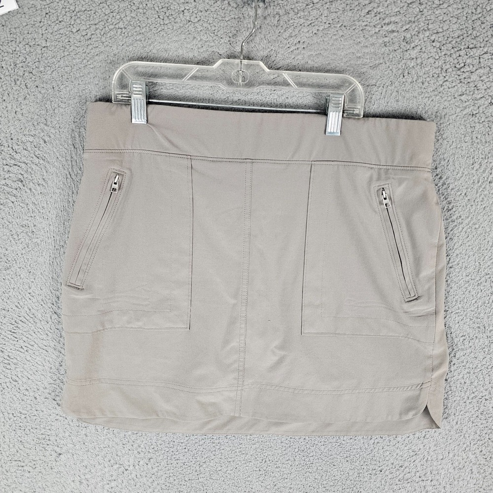 Athlete‎ Skort Women's 12 Gray Stretch Zipper Pockets Elastic Waist Athletic Fit